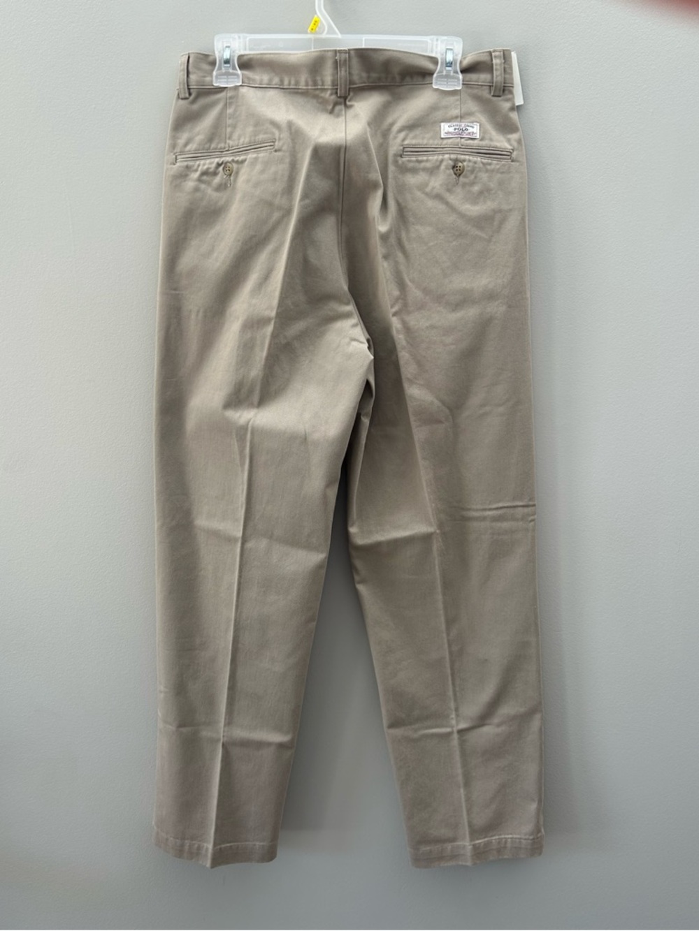 NWT Polo Ralph Lauren 34x32 Khaki Chino Classic Fit Pleated Tan Pant Trouser - Picture 6 of 7